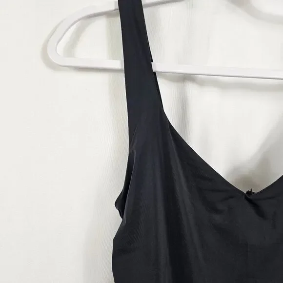 Aritzia Ten by Babaton V Neck Ruched Mini Dress in Black - Size M